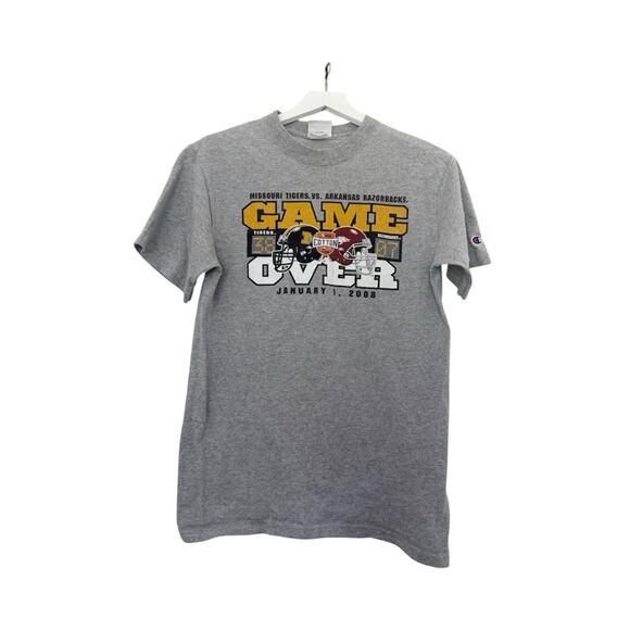 Champion Mizzou vs Arkansas Cotton Bowl 2008 Game T-Shirt Tee Size Medium - Picture 1 of 6